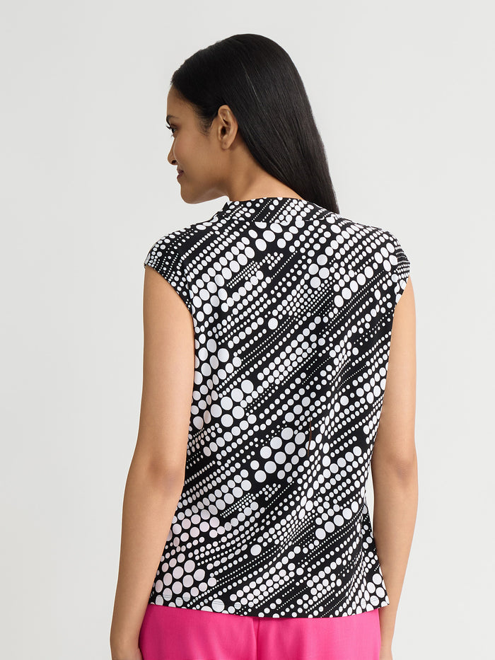 Plus Cowl Neck Top, Everyday Knit, Black/Lily White | Kasper