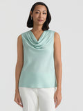 Plus Cowl Neck Top, Sea Glass | Kasper