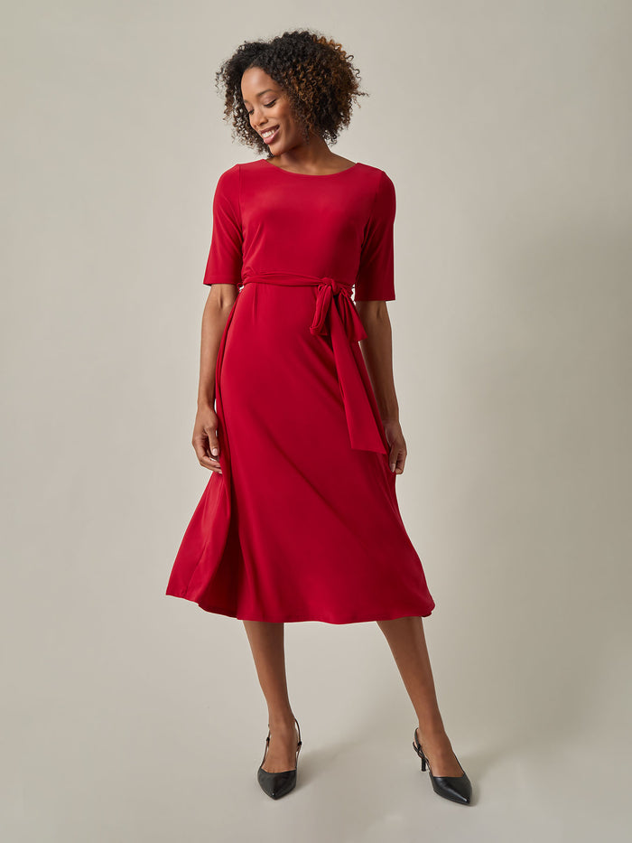 Gigi Dress, Everyday Knit, Fire Red | Kasper