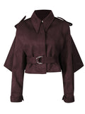cropped belted jacket with layered sleeves – EDGE