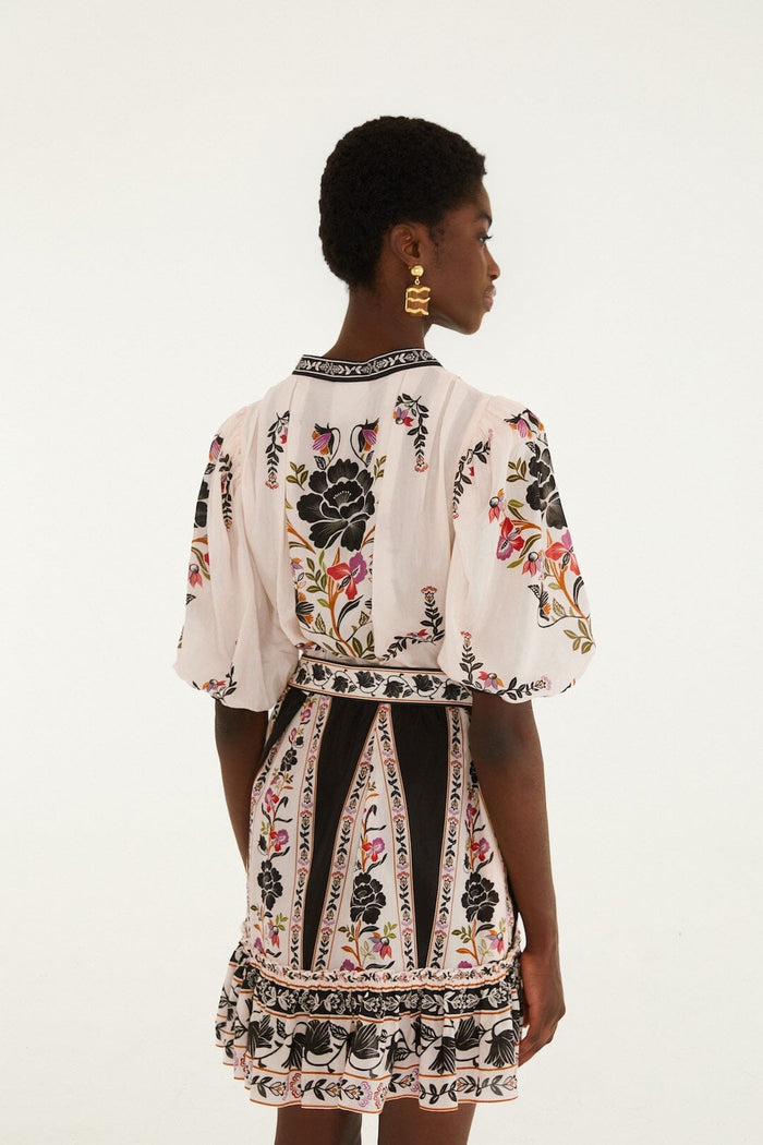 FARM Rio model wearing the Delicate Floral Mini Dress