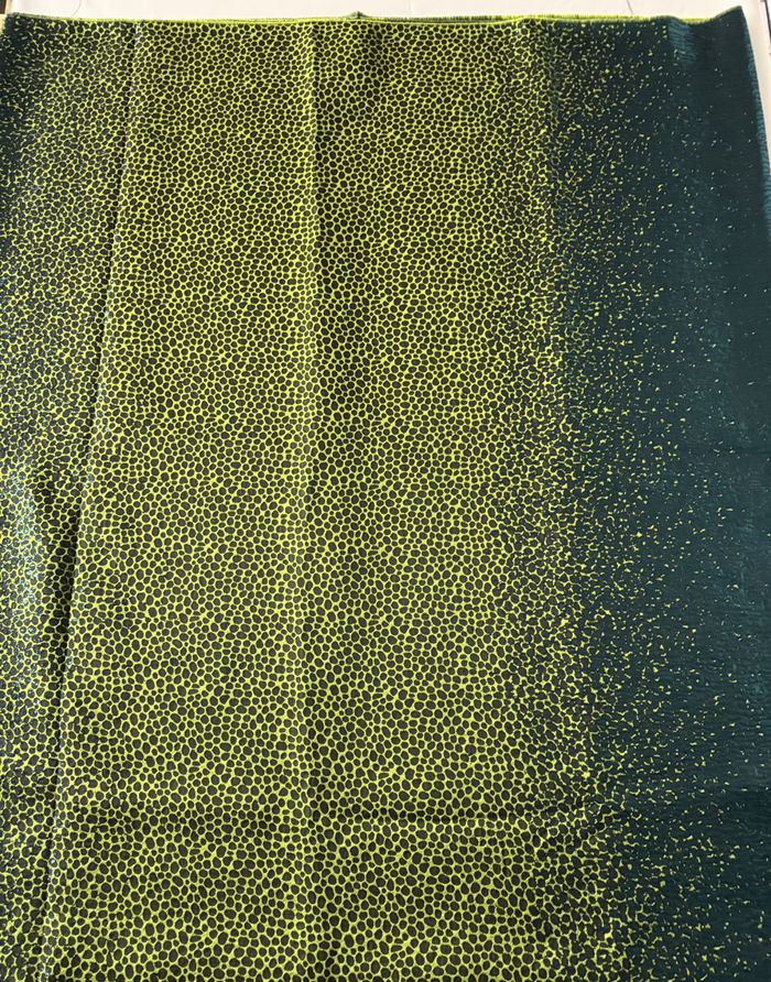 Elegant African Bazin Brocade  Lace Fabric - Lime Green and Teal-Green