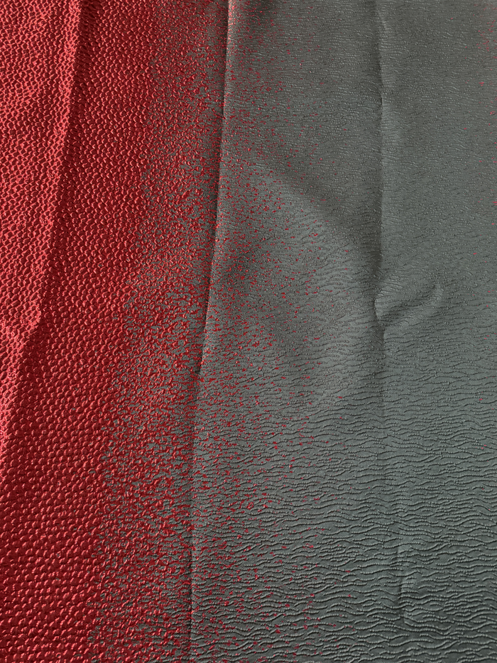 Elegant African Bazin Brocade  Lace Fabric - Red and Forest Green