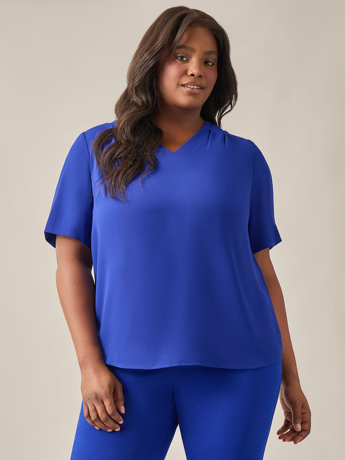 Everyday V-Neck Blouse, Royal Signature, Royal Signature | Kasper