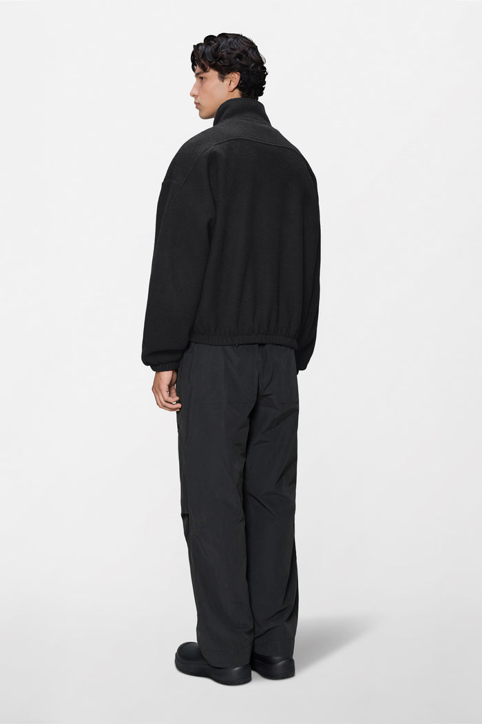 RAINS Fleece Zip Jacket Black Long Sleeve