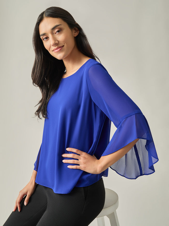 Carrie Blouse, Soft Drape, Royal Signature | Kasper