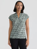 Funnel Neck Top, Everyday Knit, Dotted Sea Glass Multi | Kasper
