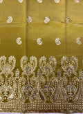 Gold Color Ground with Gold Sequin African George Fabric