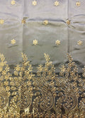 Gray and Gold African George Lace Fabric