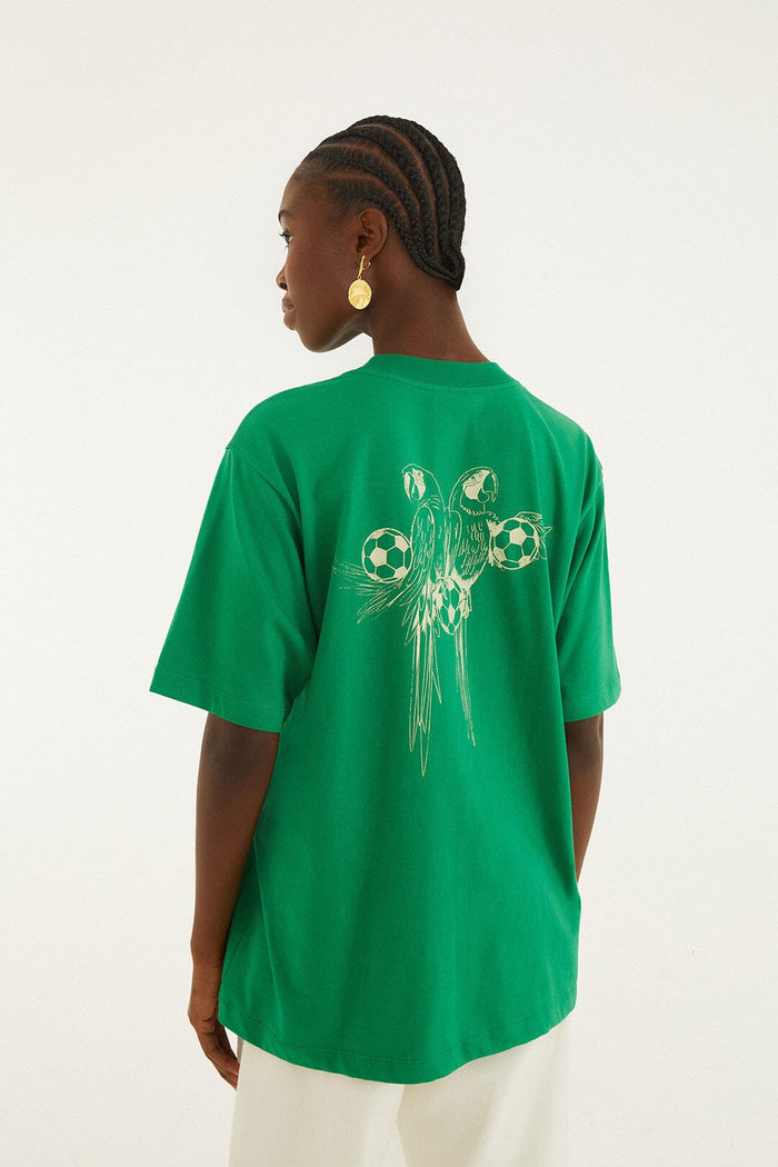 FARM Rio model wearing the Green Together We Play Short Sleeve T-Shirt