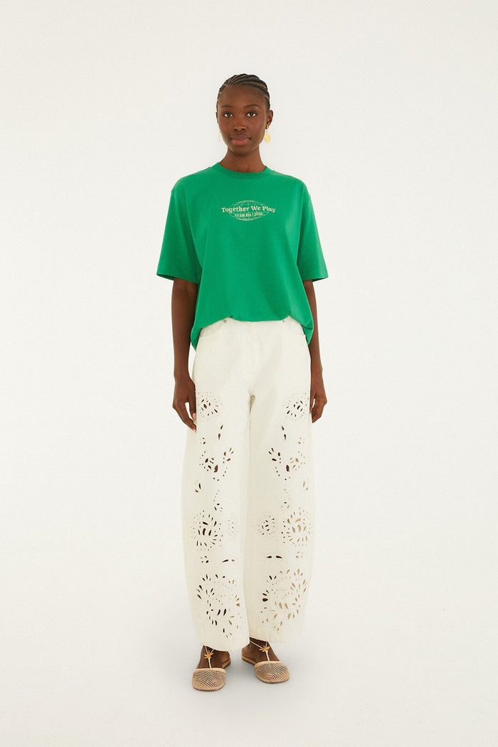 FARM Rio model wearing the Green Together We Play Short Sleeve T-Shirt