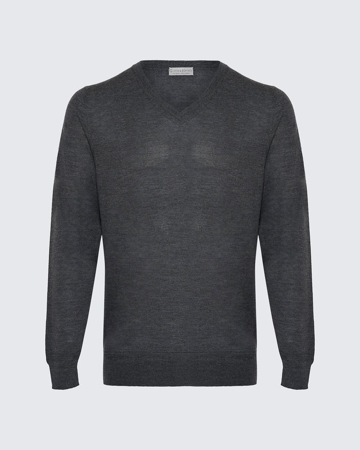 Hodge Wool Silk Cashmere V-neck Jumper