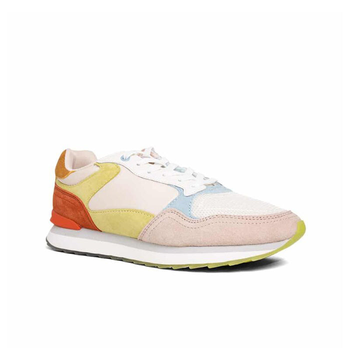 Women's multicolor sneakers with white laces and cushioned sole