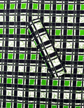 Hollandais Print-Lime-Green, White, Dark-Blue, Black