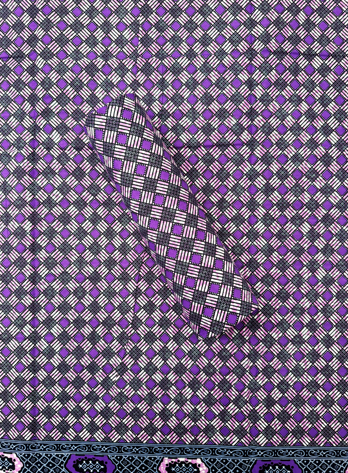 Hollandais Print-Purple-Yam, Lilac, White, Black, Dark-Blue