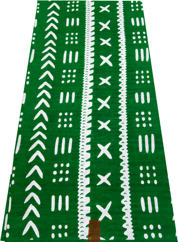 Hollandais Wax Print Fabric Green and White