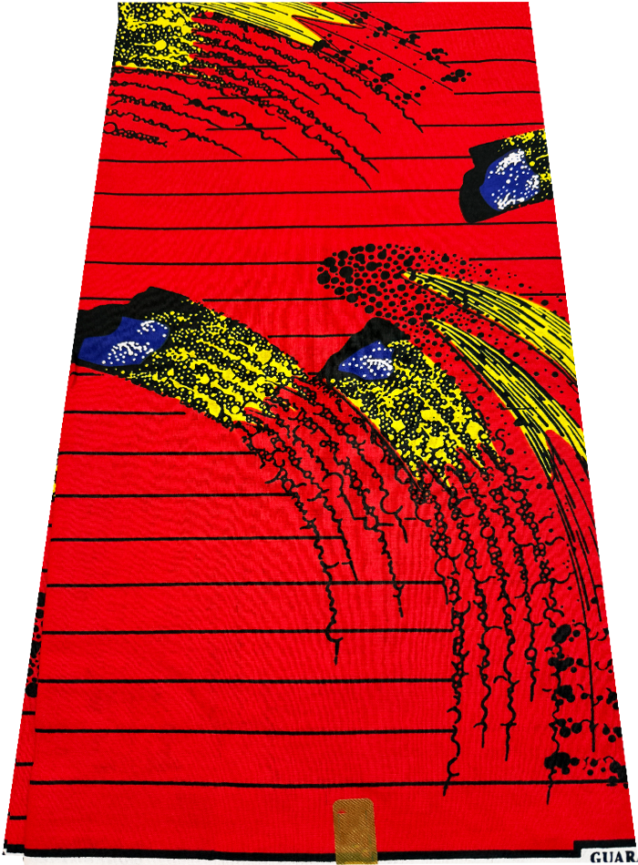 Hollandais Wax Print Fabric Red Yellow Black White and Purple