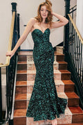 Hunter Green Sweetheart Mermaid Long Prom Dress