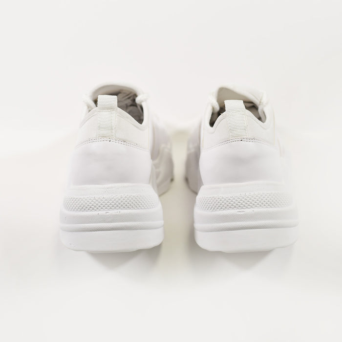 Rear view of White Ice Chunky Platform Sneakers showing the textured heel design and thick streetwear platform sole.