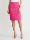 Jacquard Knee-Length Pencil Skirt, Pink Perfection | Kasper