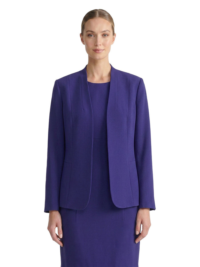 Kissing Front Jacket, Stretch Crepe, Regal Plum | Kasper