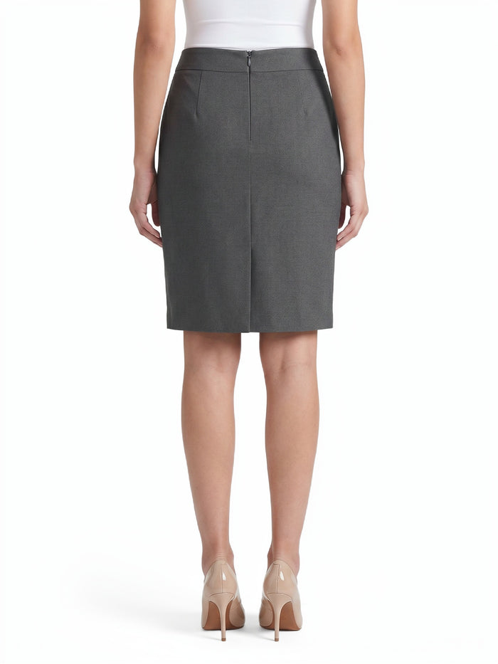 Knee Length Pencil Skirt, Washable Bi-Stretch, Modern Charcoal | Kasper