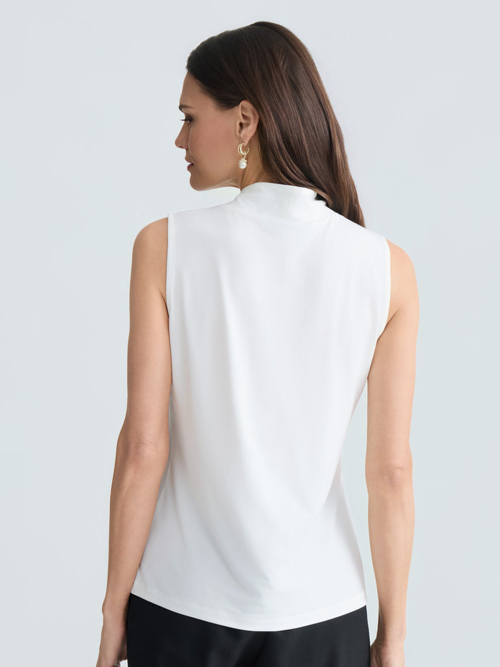 Knot Front Sleeveless Top, Everyday Knit, Vanilla Ice | Kasper