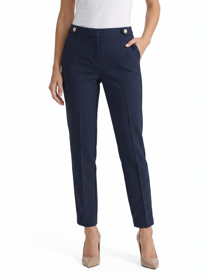 Petite Lily Slim Leg Pants, Blue Night/Black | Kasper
