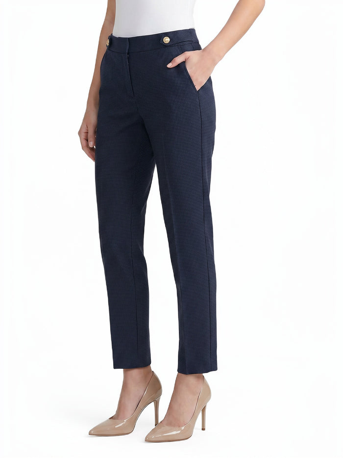 Petite Lily Slim Leg Pants, Blue Night/Black | Kasper
