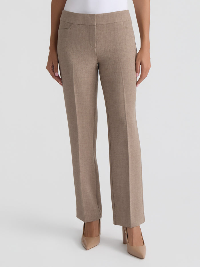 Lily Trouser, Pebble Crepe, Taupe Melange | Kasper