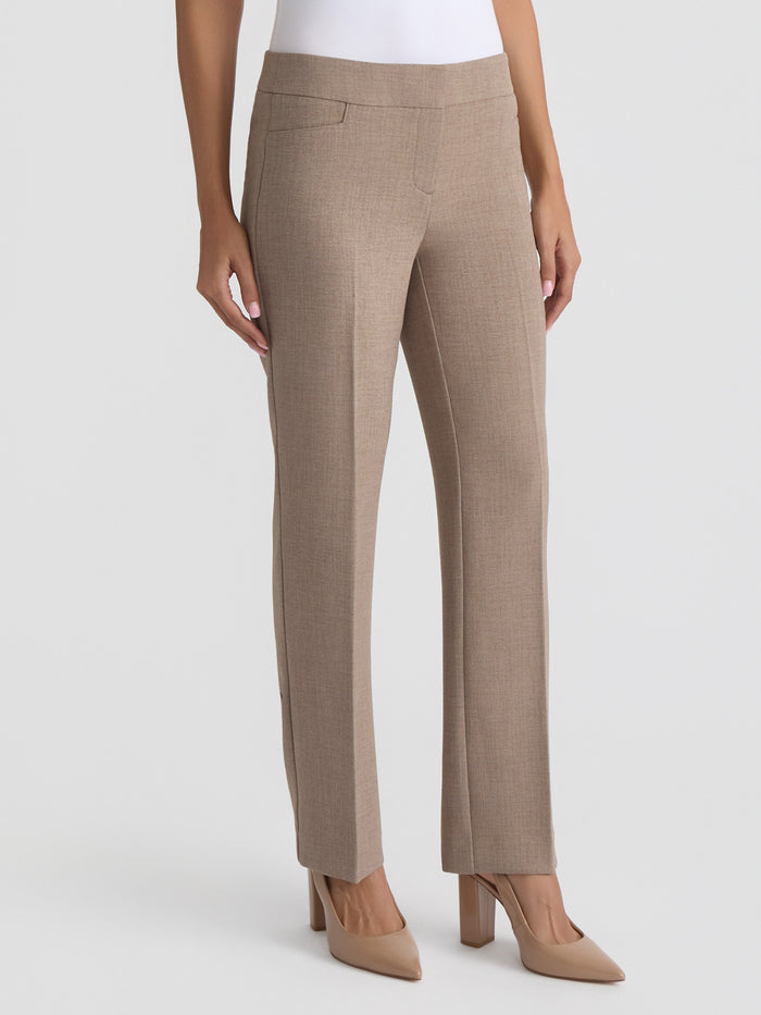 Lily Trouser, Pebble Crepe, Taupe Melange | Kasper