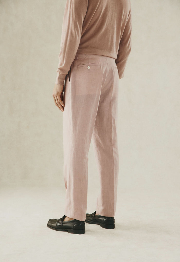 Lockyer Wool Linen Suit Trouser Pink