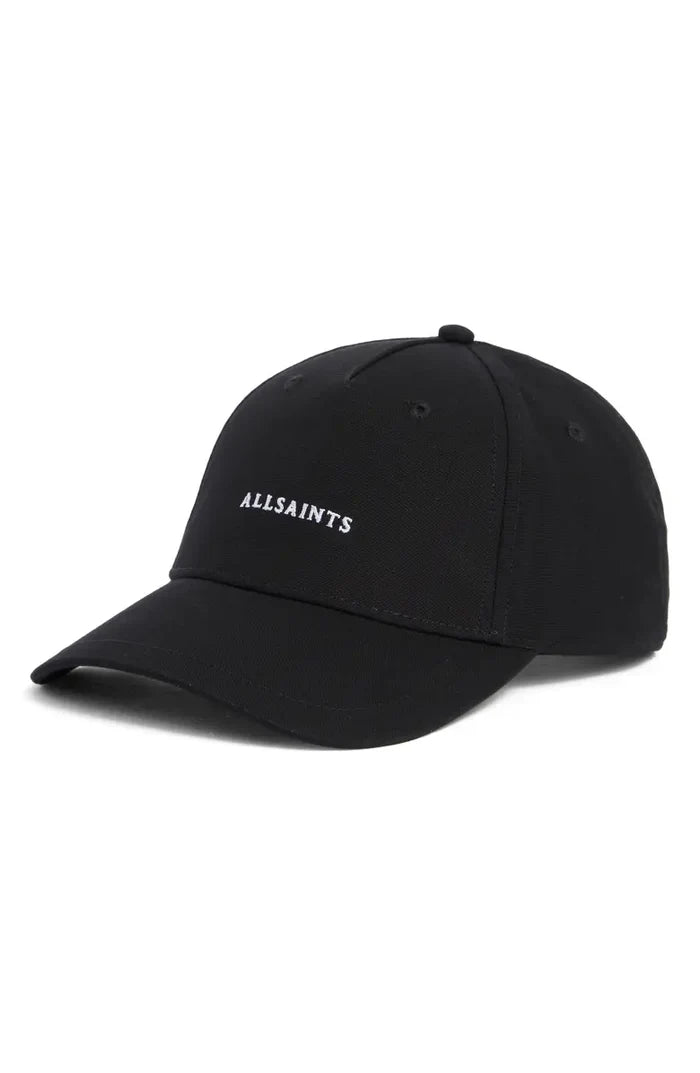 Gorra negra ajustable AllSaints con logo bordado