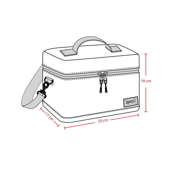 Deux par Deux insulated lunch box in blue leopard print, view 4