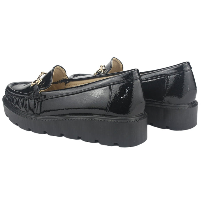 Mocasin Chalada Mujer Gran-20 Negro Casual Mocasines Plataforma Chalada