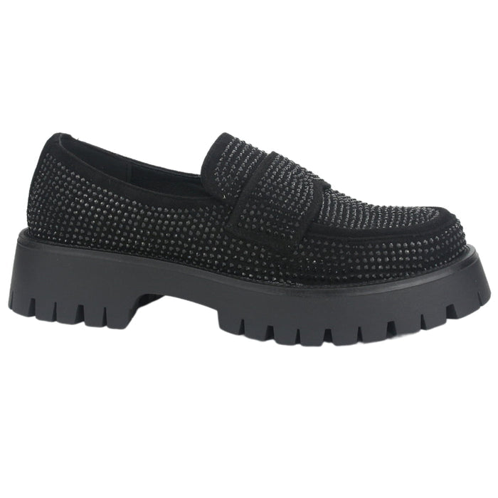 Mocasin Chalada Mujer Lenin-2 Negro Casual Mocasines Taco Chalada