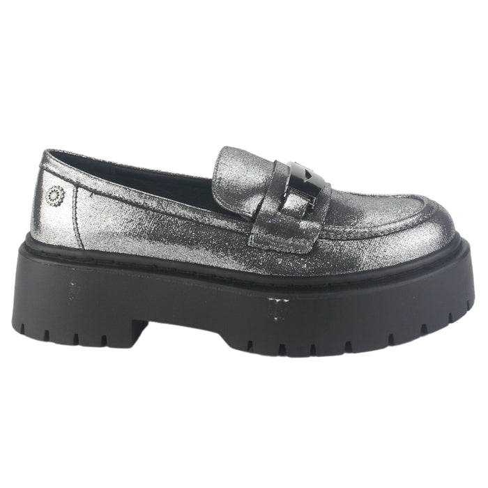 Mocasin Chalada Mujer Lewis-1 Plateado Casual Mocasines Plataforma Chalada