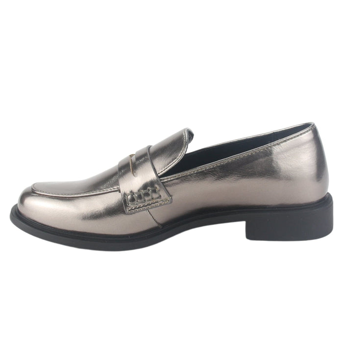 Mocasin Chalada Mujer Mocca-2 Plateado Casual Mocasines Taco Chalada