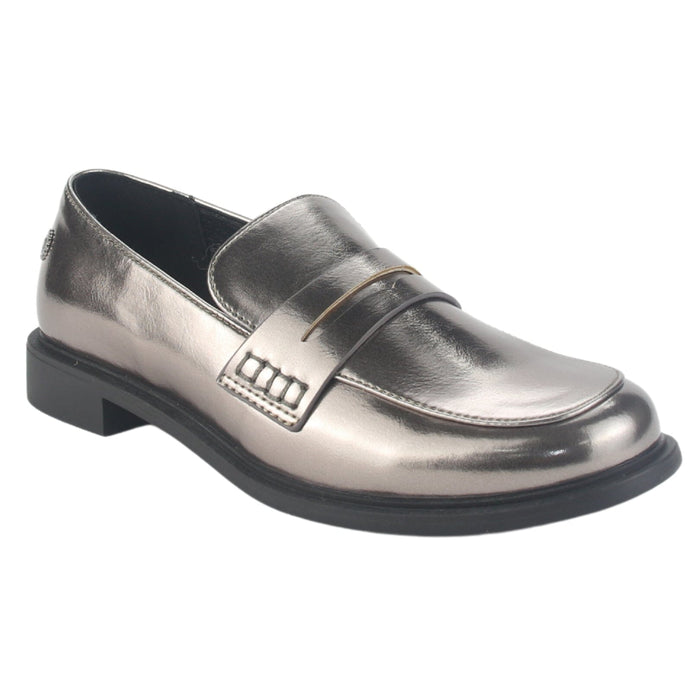 Mocasin Chalada Mujer Mocca-2 Plateado Casual Mocasines Taco Chalada