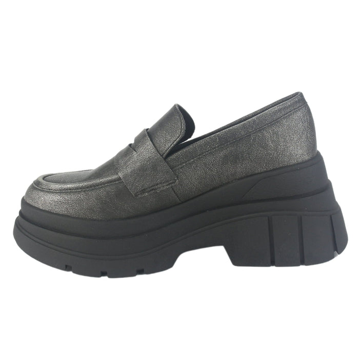 Mocasin Chalada Mujer Natirus-3 Plateado Casual Mocasines Plataforma Chalada