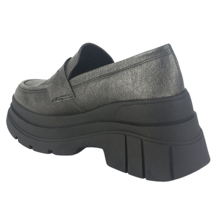 Mocasin Chalada Mujer Natirus-3 Plateado Casual Mocasines Plataforma Chalada
