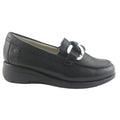 Mocasin de Cuero Chalada Mujer Cala-4 Negro Casual Mocasines Taco Chalada