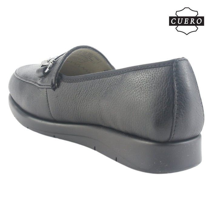Mocasin de Cuero Chalada Mujer Celsa-1 Negro Casual Mocasines Taco Chalada