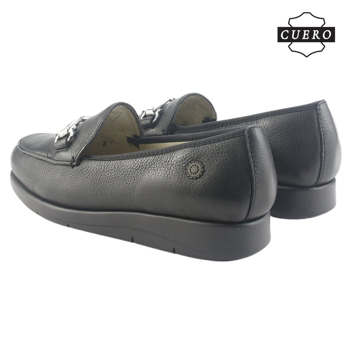Mocasin de Cuero Chalada Mujer Celsa-1 Negro Casual Mocasines Taco Chalada
