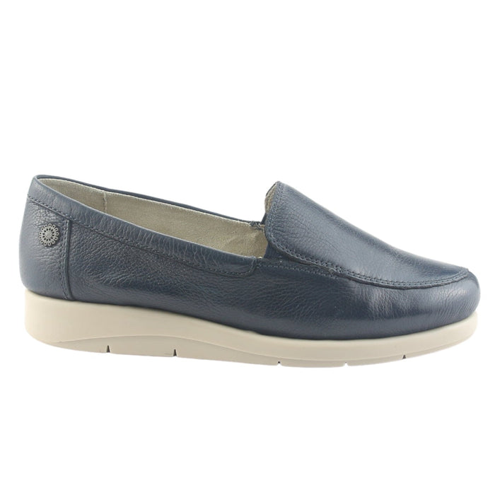 Mocasin de Cuero Chalada Mujer Cira-1 Azul Casual Mocasines Taco Chalada