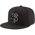 New Era Interlocking FS Black/White Logo 950 Flat Bill Snapback Cap - Black