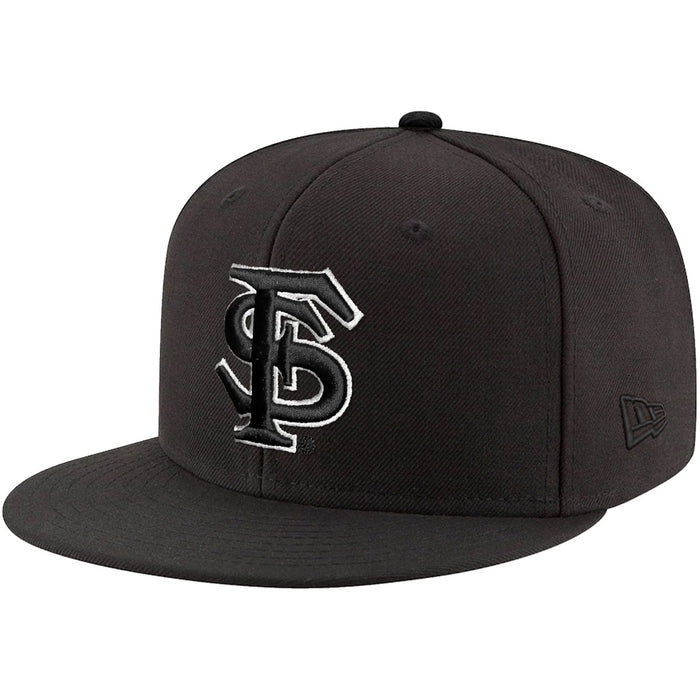New Era Interlocking FS Black/White Logo 950 Flat Bill Snapback Cap - Black