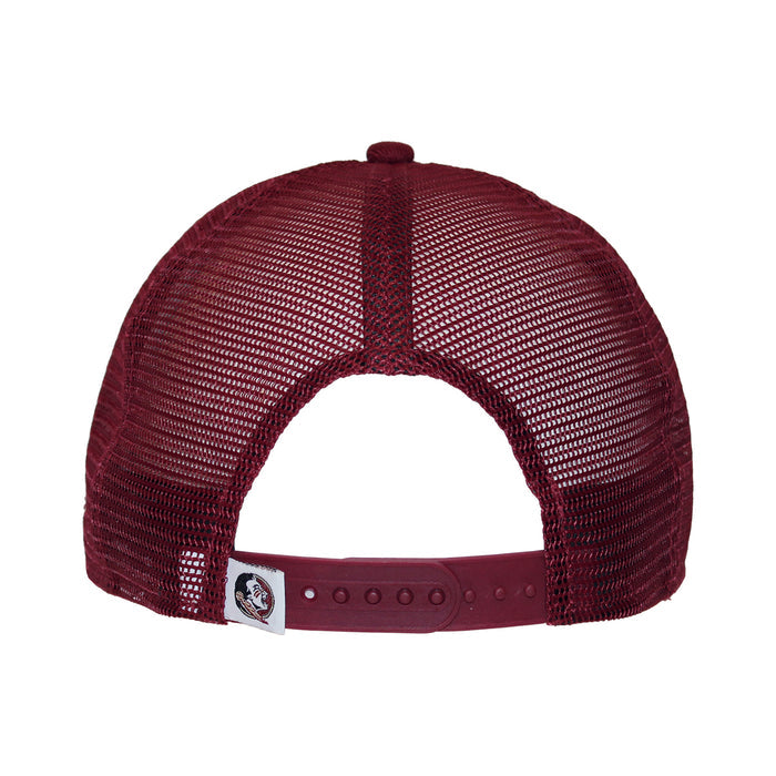 New Era Seminole Logo 9Fifty Flat Bill Snap Back Trucker - Garnet