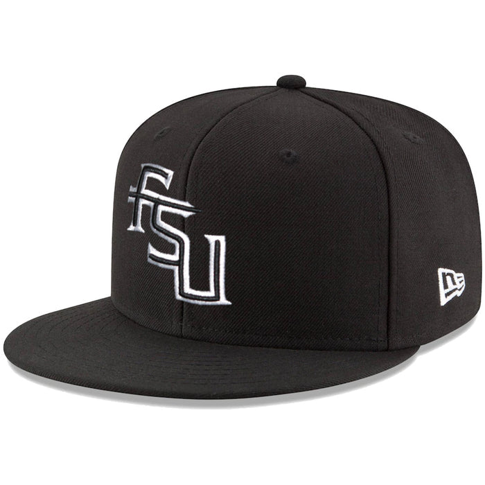 New Era Stacked FSU Logo 950 Flat Bill Snap Back Hat - Black