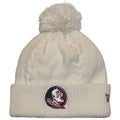 New Era Women's Seminole Logo Knit Pom Cuffed Cableknit Beanie - Off White